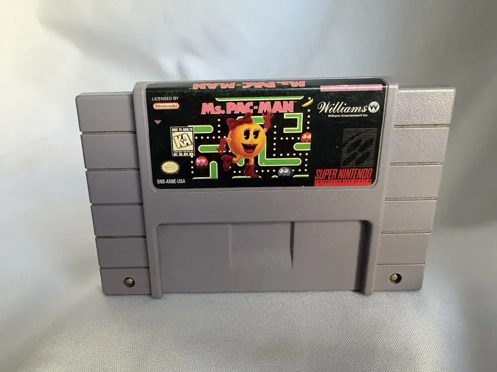 Ms. Pac-Man (Super Nintendo Entertainment System, 1996) SNES Cartridge